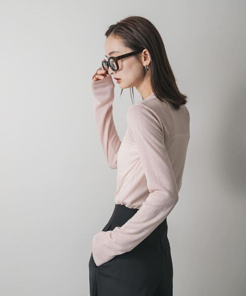 SENSE OF PLACE by URBAN RESEARCH（センスオブプレイスバイアーバンリサーチ）の「シアーハイネックセーター（ニット/セーター・レディース・チャコールグレー/アイボリー/ピンク・ONE）」の14枚目の写真