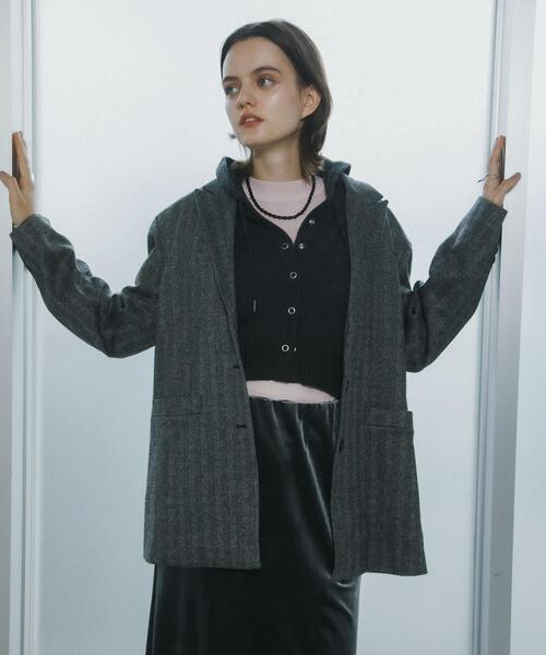 SENSE OF PLACE by URBAN RESEARCH（センスオブプレイスバイアーバンリサーチ）の「シアーハイネックセーター（ニット/セーター・レディース・チャコールグレー/アイボリー/ピンク・ONE）」の17枚目の写真