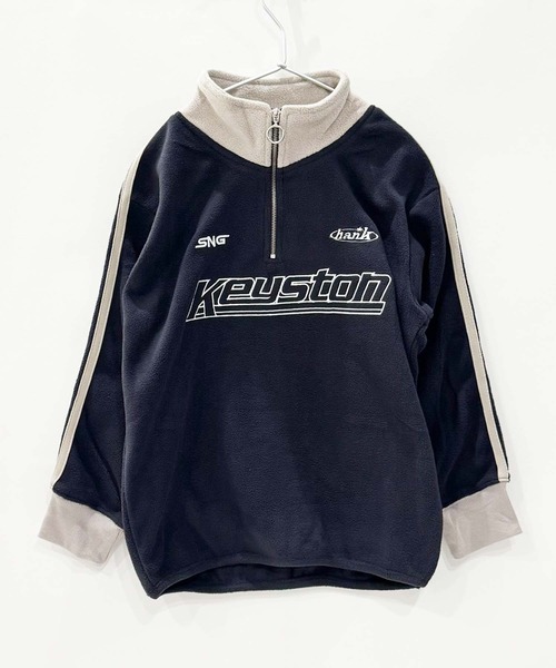 THE CASUAL（カジュアル）の「フリース　ハーフZIP　BIG　GAMEトレーナー（スウェット・キッズ・ベージュ/ブラック/チャコール/ネイビー・160cm/150cm/140cm/130cm/120cm/110cm）」の8枚目の写真