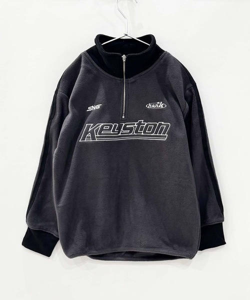 THE CASUAL（カジュアル）の「フリース　ハーフZIP　BIG　GAMEトレーナー（スウェット・キッズ・ベージュ/ブラック/チャコール/ネイビー・160cm/150cm/140cm/130cm/120cm/110cm）」の6枚目の写真