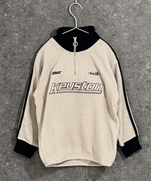 THE CASUAL（カジュアル）の「フリース　ハーフZIP　BIG　GAMEトレーナー（スウェット・キッズ・ベージュ/ブラック/チャコール/ネイビー・160cm/150cm/140cm/130cm/120cm/110cm）」の11枚目の写真