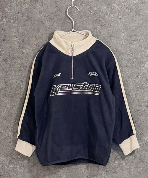 THE CASUAL（カジュアル）の「フリース　ハーフZIP　BIG　GAMEトレーナー（スウェット・キッズ・ベージュ/ブラック/チャコール/ネイビー・160cm/150cm/140cm/130cm/120cm/110cm）」の12枚目の写真