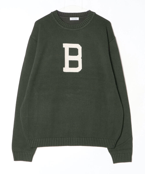BROKEN BASE(ブロークンベース)の「B Logo Low-Gauge Knit / Bロゴ ローゲージニット(ニット/セーター・メンズ・ネイビー/カーキブラウン・LARGE/MEDIUM)」の16枚目の写真