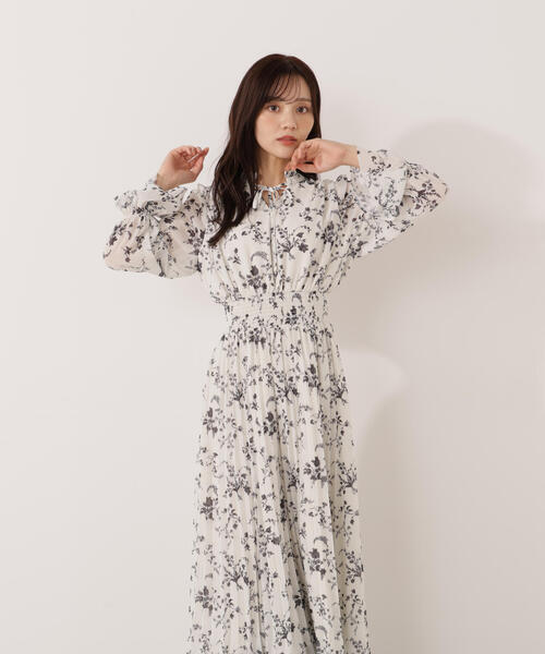 PROPORTION BODY DRESSING（プロポーションボディドレッシング）の「花柄プリーツワンピース / 1215240113（ワンピース・レディース・ブラック系その他/ワイン・MEDIUM/P/S）」の19枚目の写真