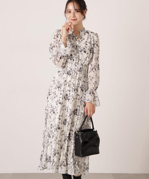 PROPORTION BODY DRESSING（プロポーションボディドレッシング）の「花柄プリーツワンピース / 1215240113（ワンピース・レディース・ブラック系その他/ワイン・MEDIUM/P/S）」の20枚目の写真