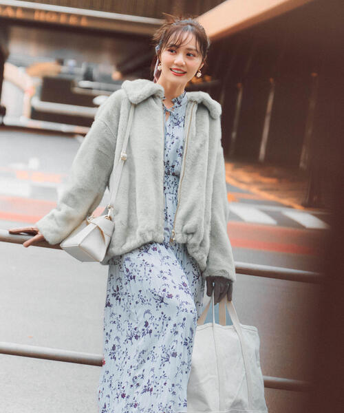 PROPORTION BODY DRESSING（プロポーションボディドレッシング）の「花柄プリーツワンピース / 1215240113（ワンピース・レディース・ブラック系その他/ワイン・MEDIUM/P/S）」の4枚目の写真