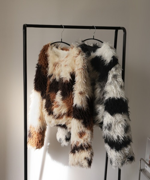 Ulysses（ユリシス）の「ノーカラーフェイクファージャケット（その他アウター・レディース・ブラック/ブラウン・S/M）」の18枚目の写真