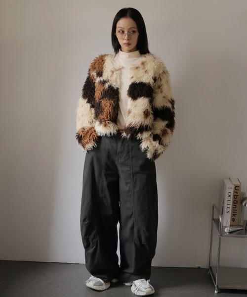 Ulysses（ユリシス）の「ノーカラーフェイクファージャケット（その他アウター・レディース・ブラック/ブラウン・S/M）」の19枚目の写真