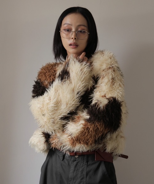 Ulysses（ユリシス）の「ノーカラーフェイクファージャケット（その他アウター・レディース・ブラック/ブラウン・S/M）」の21枚目の写真