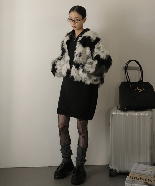 Ulysses（ユリシス）の「ノーカラーフェイクファージャケット（その他アウター・レディース・ブラック/ブラウン・S/M）」の10枚目の写真