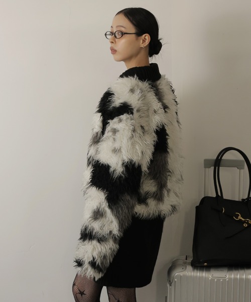 Ulysses（ユリシス）の「ノーカラーフェイクファージャケット（その他アウター・レディース・ブラック/ブラウン・S/M）」の14枚目の写真