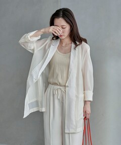 ジオメトリックレースダブルジャケット（テーラードジャケット