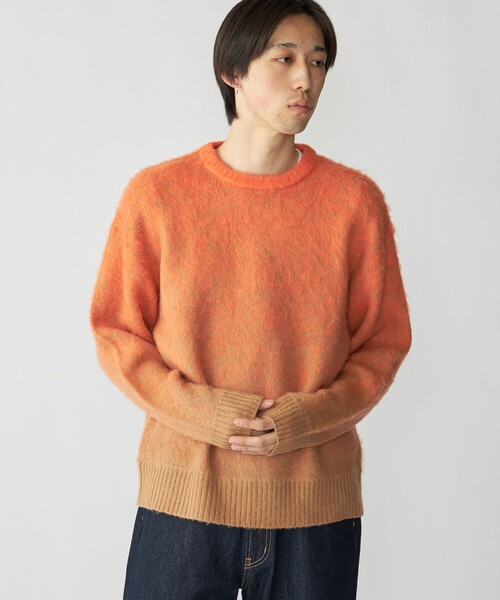 City Ambient Products(シティアンビエントプロダクツ)の「City Ambient Products: グラデーション シャギー クルーネック ニット(ニット/セーター・メンズ・クリアレッド/オリーブ/ライトブルー・SMALL/MEDIUM/LARGE)」の1枚目の写真