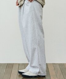 ワンタックワイドスウェットパンツ-ライトグレー