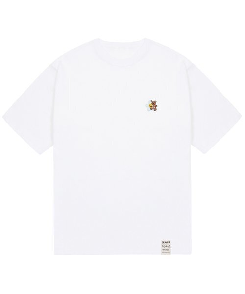 GRAVER（グレーバー）の「[UNISEX]フラワーベアスマイル刺繍バンファルティ_ホワイト（Tシャツ/カットソー・レディース・ホワイト・SMALL/MEDIUM/LARGE/X-LARGE）」の3枚目の写真