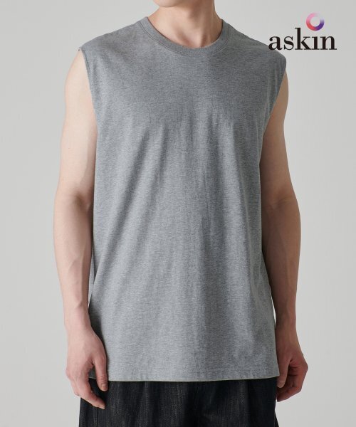 MUSINSA STANDARD（ムシンサスタンダード）の「[クールタンダード] リラックスドスリーブレストップ [ミディアムグレー]（Tシャツ/カットソー・メンズ・その他・SMALL/LARGE/X-LARGE/XX-LARGE/XXX-LARGE/MEDIUM）」の7枚目の写真