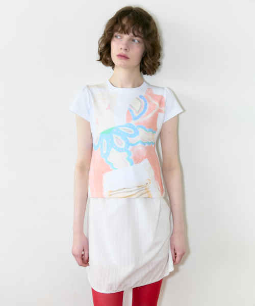 SINOON(シヌーン)の「Big Pony Toy Puff T-Shirt (White)(Tシャツ/カットソー・レディース・ホワイト・SMALL/MEDIUM)」の1枚目の写真