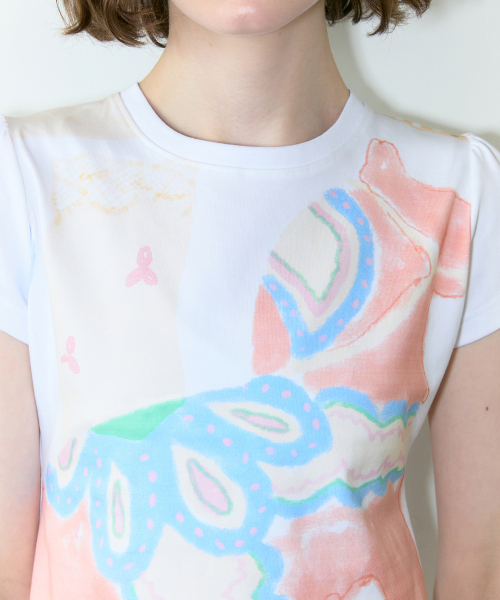 SINOON(シヌーン)の「Big Pony Toy Puff T-Shirt (White)(Tシャツ/カットソー・レディース・ホワイト・SMALL/MEDIUM)」の3枚目の写真