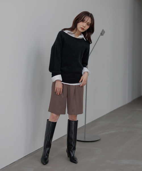 洗える】CNラクーンコンオフショルニット491270（ニット/セーター