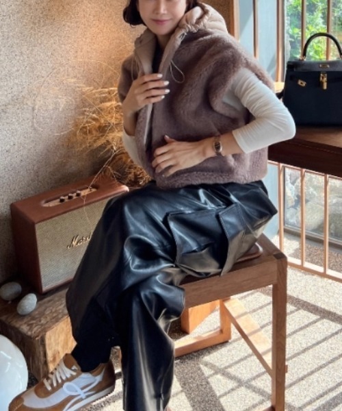 セール】フード付きボアベスト（その他アウター）｜Aelina（エリナ）の