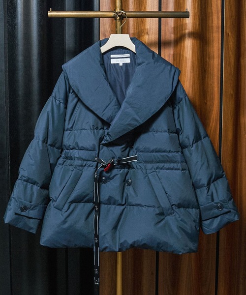 F/CE. (エフシーイー)の「(F/CE.)RECYCLE DOWN OVERLAY SHAL COLLAR COAT(ダウンジャケット/コート・レディース・ブラック/ネイビー・S)」の2枚目の写真