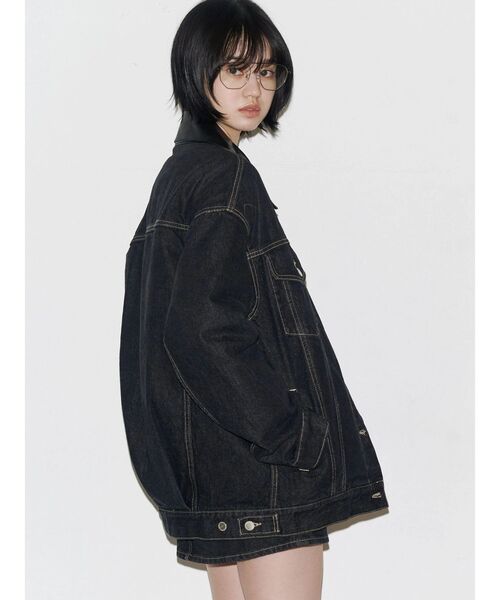 EMODA（エモダ）の「ワイドオーバーデニムブルゾン（ブルゾン・レディース・インディゴブルー/ブルー/ベージュ・FREE）」の7枚目の写真