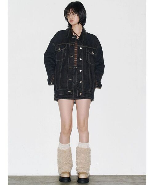 EMODA（エモダ）の「ワイドオーバーデニムブルゾン（ブルゾン・レディース・インディゴブルー/ブルー/ベージュ・FREE）」の8枚目の写真