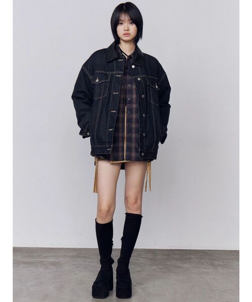 EMODA（エモダ）の「ワイドオーバーデニムブルゾン（ブルゾン・レディース・インディゴブルー/ブルー/ベージュ・FREE）」の14枚目の写真