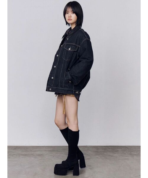 EMODA（エモダ）の「ワイドオーバーデニムブルゾン（ブルゾン・レディース・インディゴブルー/ブルー/ベージュ・FREE）」の16枚目の写真