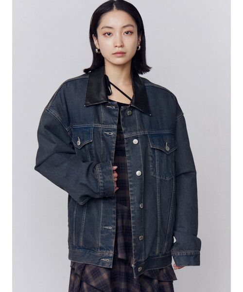 ワイドオーバーデニムブルゾン（ブルゾン）｜EMODA（エモダ）の
