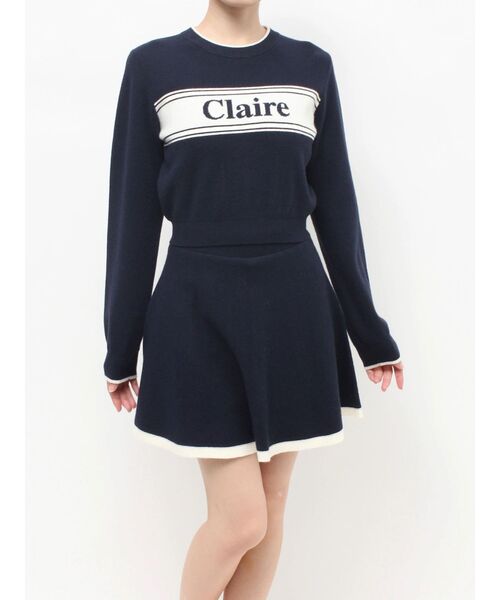 RESEXXY(リゼクシー)の「バイカラージャガードニットセットアップ(ニット/セーター・レディース・ネイビー/ホワイト/ブラック・FREE)」の7枚目の写真