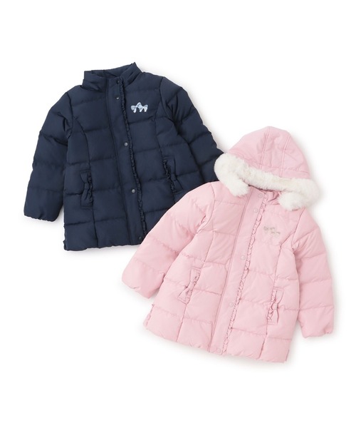 KP（ケーピー）の「ダウンコート（ダウンジャケット/コート・キッズ・ネイビー/ライトピンク・120cm/130cm/140cm/150cm/160cm）」の14枚目の写真