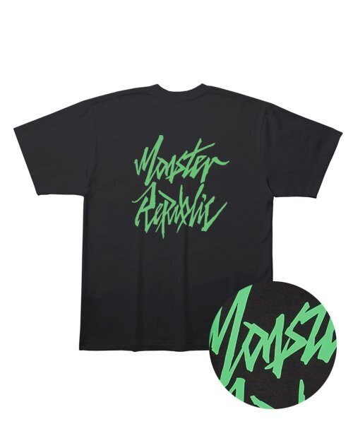 MONSTER REPUBLIC(モンスターリパブリック)の「ムーブメントロゴライトグリーンTシャツブラック(Tシャツ/カットソー・レディース・その他・MEDIUM/SMALL/X-LARGE/LARGE)」の3枚目の写真