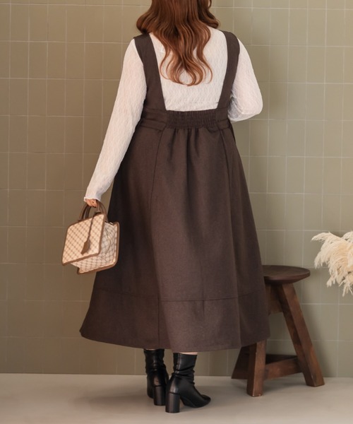CLETTE(クレット)の「CLETTEオリジナルサイドベルトジャンスカワンピース(ワンピース・レディース・チャコールグレー/ブラック/ブラウン・LL/3L/4L)」の16枚目の写真