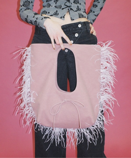 musubore(ムスボレ)の「jelly fish suede toe bag / フリンジスェードトートバッグ(トートバッグ・レディース・グレー/グリーン/ピンク/カーキ・FREE)」の22枚目の写真