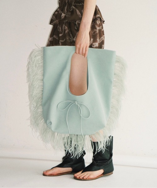 musubore(ムスボレ)の「jelly fish suede toe bag / フリンジスェードトートバッグ(トートバッグ・レディース・グレー/グリーン/ピンク/カーキ・FREE)」の20枚目の写真