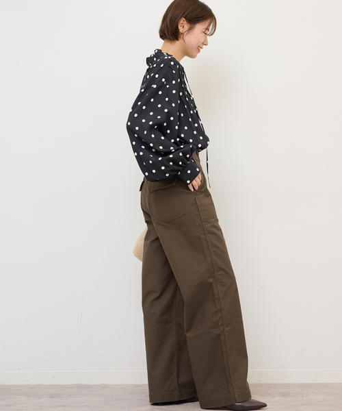 JOURNAL STANDARD relume（ジャーナルスタンダード　レリューム）の「《WEB限定》ドットプリントピンタックブラウス（シャツ/ブラウス・レディース・ブラック・FREE）」の6枚目の写真