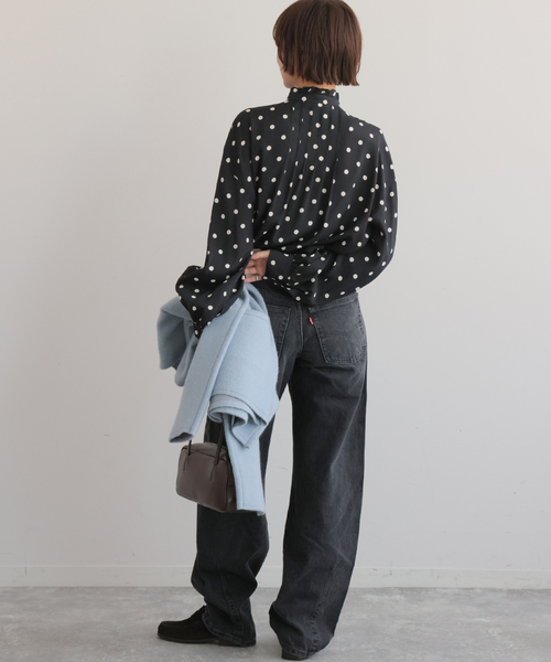JOURNAL STANDARD relume（ジャーナルスタンダード　レリューム）の「《WEB限定》ドットプリントピンタックブラウス（シャツ/ブラウス・レディース・ブラック・FREE）」の19枚目の写真