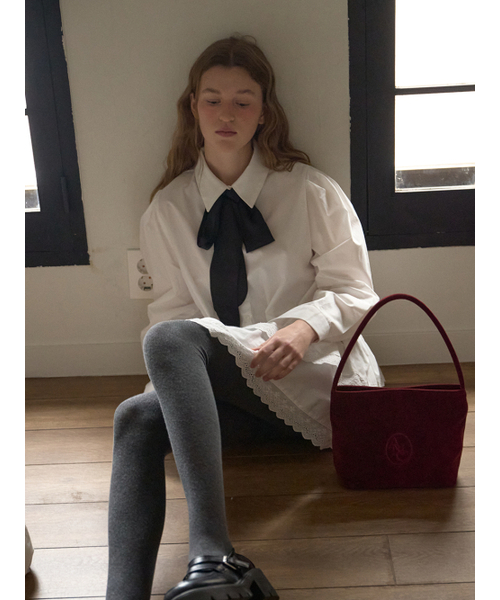 ANOETIC（アノエティック）の「LACE TIE SHIRT DRESS_WHITE（ワンピース・レディース・ホワイト・FREE）」の2枚目の写真