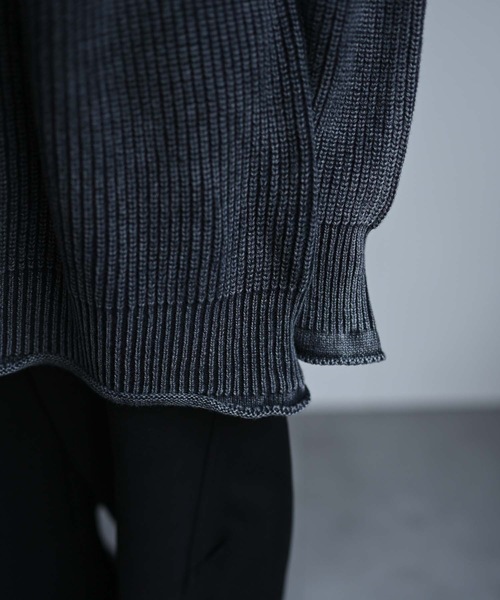 CREARE -LINO-(クレアーレリノ)の「畦編みピグメントオーバーニット(ニット/セーター・メンズ・チャコール/ネイビー/ブラウン・FREE)」の11枚目の写真