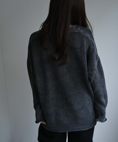 CREARE -LINO-(クレアーレリノ)の「畦編みピグメントオーバーニット(ニット/セーター・メンズ・チャコール/ネイビー/ブラウン・FREE)」の16枚目の写真