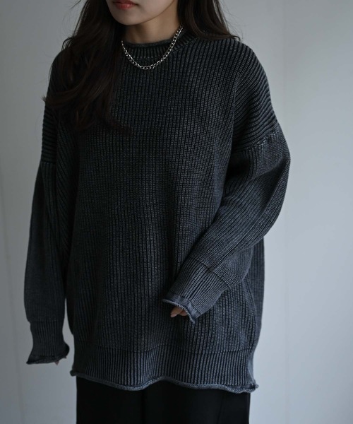CREARE -LINO-(クレアーレリノ)の「畦編みピグメントオーバーニット(ニット/セーター・メンズ・チャコール/ネイビー/ブラウン・FREE)」の17枚目の写真