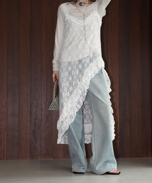 chuclla(チュクラ)の「レースレイヤード キャミワンピース chw26s014(ワンピース・レディース・ホワイト・FREE)」の2枚目の写真