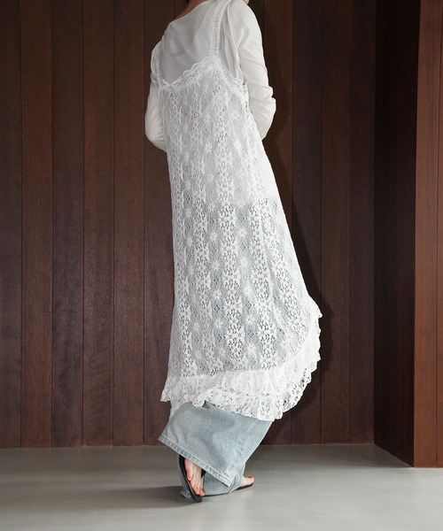 chuclla(チュクラ)の「レースレイヤード キャミワンピース chw26s014(ワンピース・レディース・ホワイト・FREE)」の8枚目の写真