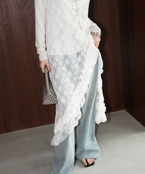 chuclla(チュクラ)の「レースレイヤード キャミワンピース chw26s014(ワンピース・レディース・ホワイト・FREE)」の9枚目の写真