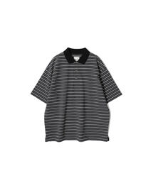 HORLISUN（ホーリーサン）の「サマーセット ショート マルチストライプ プルオーバー シャツ メランジ チャコール（Tシャツ/カットソー）」