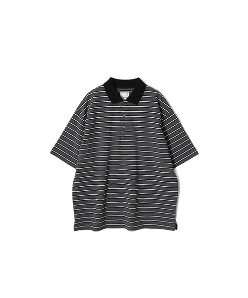 HORLISUN(ホーリーサン)の「サマーセット ショート マルチストライプ プルオーバー シャツ メランジ チャコール(Tシャツ/カットソー・レディース・その他・SMALL/MEDIUM)」の1枚目の写真