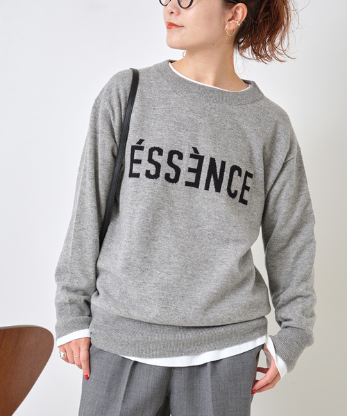 Spick & Span（スピックアンドスパン）の「《WEB限定 / 追加2》ESSENCEロゴニット（ニット/セーター・レディース・ブラック/ブラウン/グレー・FREE）」の3枚目の写真