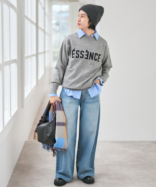 Spick & Span（スピックアンドスパン）の「《WEB限定 / 追加2》ESSENCEロゴニット（ニット/セーター・レディース・ブラック/ブラウン/グレー・FREE）」の16枚目の写真