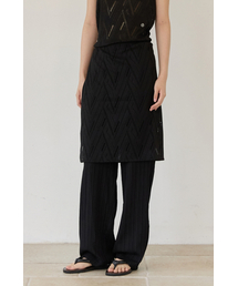 BAILIER（バイリエ）の「パターンラップニットスカート（ブラック）（スカート）」